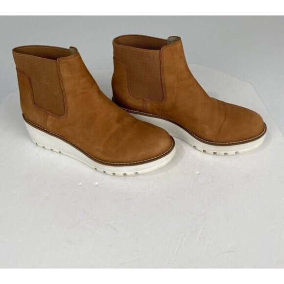 Eileen Fisher Shoes Womens Size 6.5 Brown Suede Wedge Heel Booties.Platform - Picture 6 of 10